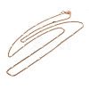 2mm Rack Plating Brass Twisted Chain Necklaces for Women Men MAK-L044-61RG-1
