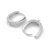 Brass Micro Pave Clear Cubic Zirconia Hoop Earring Findings EJEW-K245-20P-2