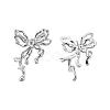 Brass Pave Clear Cubic Zirconia Stud Earring Findings KK-N232-438P-A-1