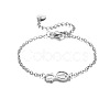 304 Stainless Steel Cat Shape Link Bracelets WGC2CBB-01-2