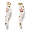Brass Enamel Pendants X-KK-B026-15G-C-1