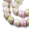Ombre Effect Dyed Crackle Glass Round Beads Strands X1-GLAA-T031-01H-2