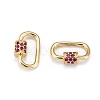Brass Micro Pave Cubic Zirconia Screw Carabiner Lock Charms ZIRC-G156-11G-2