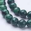 Synthetic Malachite Beads Strands G-D855-02-8mm-3