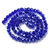Transparent Electroplate Glass Beads Strands GLAA-F029-4mm-C06-2