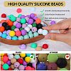 80Pcs Round Silicone Focal Beads SIL-SZ0001-24-20-3