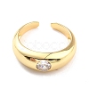 Clear Cubic Zirconia Chunky Open Cuff Ring for Women X-RJEW-C018-18G-1