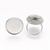 Tarnish Resistant Adjustable 304 Stainless Steel Finger Rings Components STAS-L193-P-20mm-2