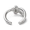 Rack Plating Brass Knot Open Cuff Rings for Women RJEW-Q777-02P-3