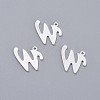 201 Stainless Steel Pendants X-STAS-O098-03S-W-1