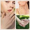 2Pcs 2 Colors Alloy with Crystal Rhinestone Finger Rings RJEW-TADJ0001-01D-8