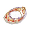 Natural & Synthetic Mixed Gemstone Beaded Bracelets Sets BJEW-JB06518-3