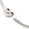 Tarnish Resistant 304 Stainless Steel Round Snake Chain Bracelets with Clasps BJEW-F472-01P-04-3