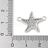 Brass Micro Pave Clear Cubic Zirconia Connector Charms KK-C086-14P-01-3