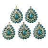 Tibetan Style Alloy with Acrylic Pendants PALLOY-F319-05C-AG-1