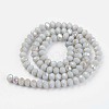 Electroplate Opaque Solid Color Glass Beads Strands EGLA-A034-P6mm-L16-2