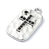 Rack Plating Alloy with Black Rhinestone Pendants FIND-Z051-04P-05-2