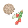 Glass Seed Beaded Magnolia Flower Pendants PALLOY-MZ01112-3