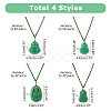 4Pcs 4 Styles Glass Pendant Necklaces NJEW-OC0001-04A-2