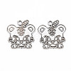 Tibetan Style Alloy Pendant Enamel Settings TIBEP-N010-004AS-RS-1