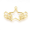 Rack Plating Alloy Open Back Bezel Pendants PALLOY-R099-12G-FF-2
