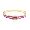 Cubic Zirconia Belt Buckle Hinged Bangle BJEW-N014-012-2