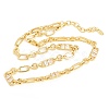 7MM Brass Pave Cubic Zirconia Figaro Chain Necklaces NJEW-D324-03G-06-3