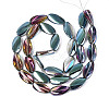 Electroplate Transparent Glass Beads Strands EGLA-N055-02I-2
