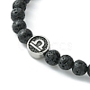 12Pcs 12 Style Twelve Constellations 304 Stainless Steel & Natural Lava Rock Beaded Stretch Bracelets Set BJEW-JB09463-4