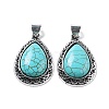 Synthetic Turquoise Teardrop Pendants G-A093-03AS-02-1