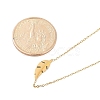 Ion Plating(IP) 304 Stainless Steel Leaf Pendant Cable Chain Necklaces for Women NJEW-P320-06G-5