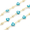 Golden Brass Enamel Link Chain CHC-H103-16B-G-1