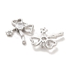 Brass Micro Pave Clear Cubic Zirconia Charms KK-C054-19P-2