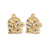 Brass Micro Pave Cubic Zirconia Charms X1-KK-C099-01E-G-1