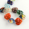 Heart Handmade Millefiori Glass Beads Strands LK-R004-67-2