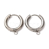 201 Stainless Steel Hoop Earring Findings STAS-D379-05D-P-1
