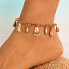 Bohemian Alloy Teardrop Tassel Anklets for Women FS-WGC85CC-03-1