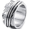 Retro Rotatable 304 Stainless Steel Finger Rings FS-WG84C22-03-1