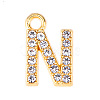 Golden Tone Alloy Rhinestone Pendants PW-WGCC773-14-1