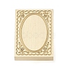Rectangle Flower Frame Brass Stamp Heads AJEW-M037-04G-03-2