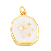 Real 18K Gold Plated Rack Plating Brass Enamel Pendants KK-M293-29G-01-1