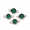 304 Stainless Steel with Glass Connector Charms STAS-G305-08P-4