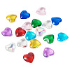 18Pcs 9 Colors Glass Heart Pendants GLAA-TA0003-29-3