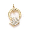 Brass Micro Pave Cubic Zirconia Lobster Claw Clasps KK-A161-02G-1