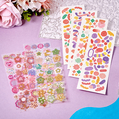 6 Styles Laser Plastic Stickers AJEW-TA0001-62-1