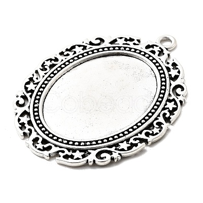 Tibetan Style Alloy Big Pendant Cabochon Settings LS-TIBEP-553-AS-FF-1