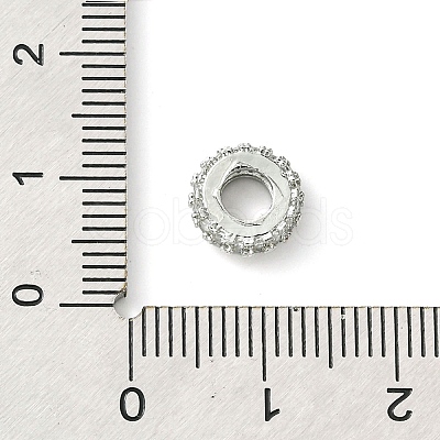 Rack Plating Brass Clear Cubic Zirconia European Beads KK-G501-06A-P-1