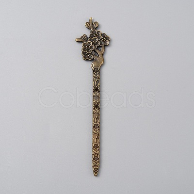 Alloy Plum Bossom Hair Sticks MRMJ-WH0077-100J-AB-1
