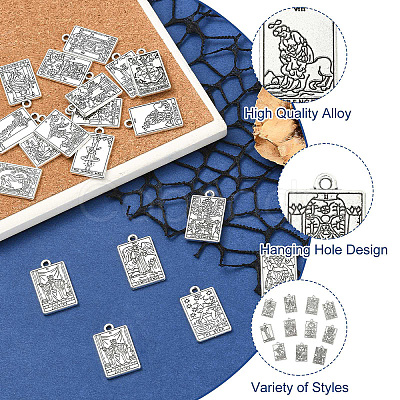 40Pcs 20 Styles Tibetan Style Zinc Alloy Pendants FIND-CJC0004-36-1
