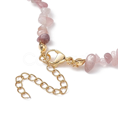 Natural Rose Quartz Chip Beaded Necklace NJEW-JN04616-13-1